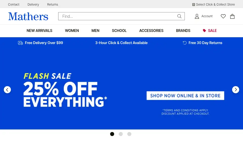 Screenshot of mathers.com.au