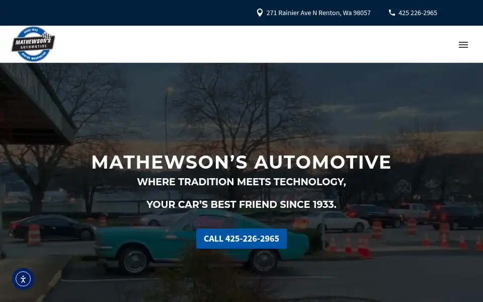 Screenshot of mathewsonsautomotive.com