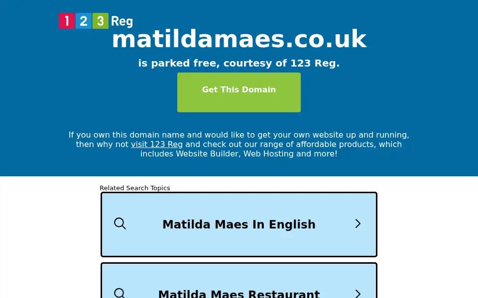 Screenshot of matildamaes.co.uk