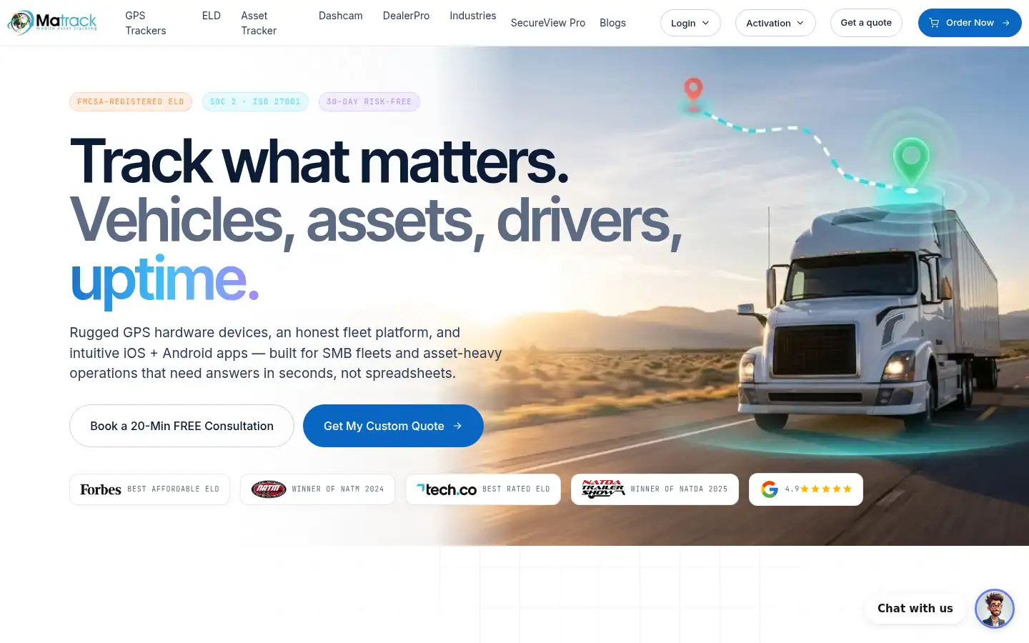Screenshot of matrackinc.com
