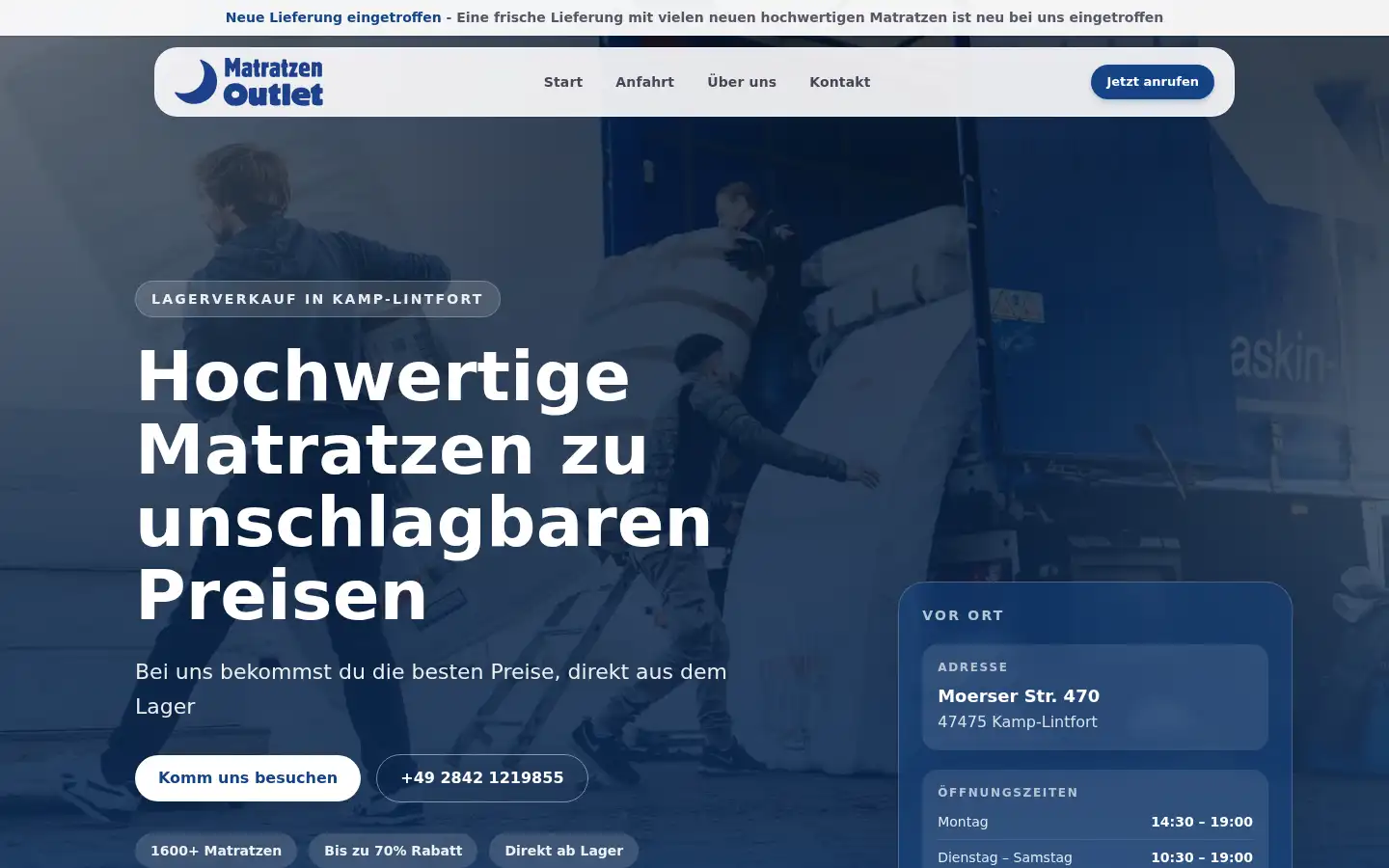 Screenshot of matratzen24-lintfort.de