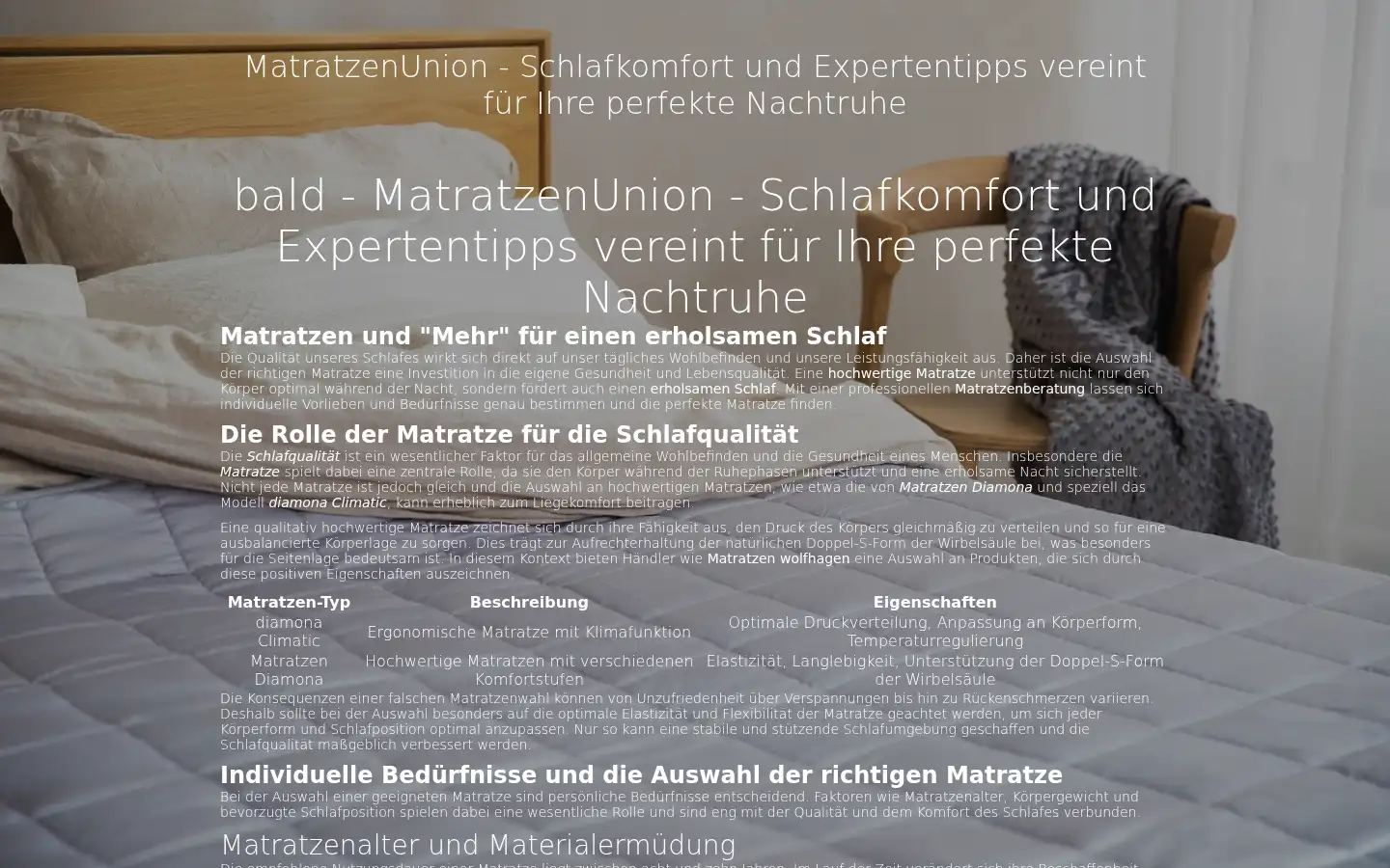 Screenshot of matratzenunion.de