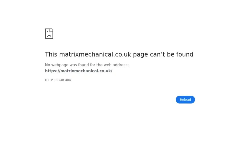 Screenshot of matrixmechanical.co.uk