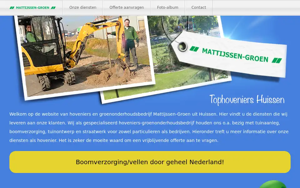 Screenshot of mattijssen-groen.nl