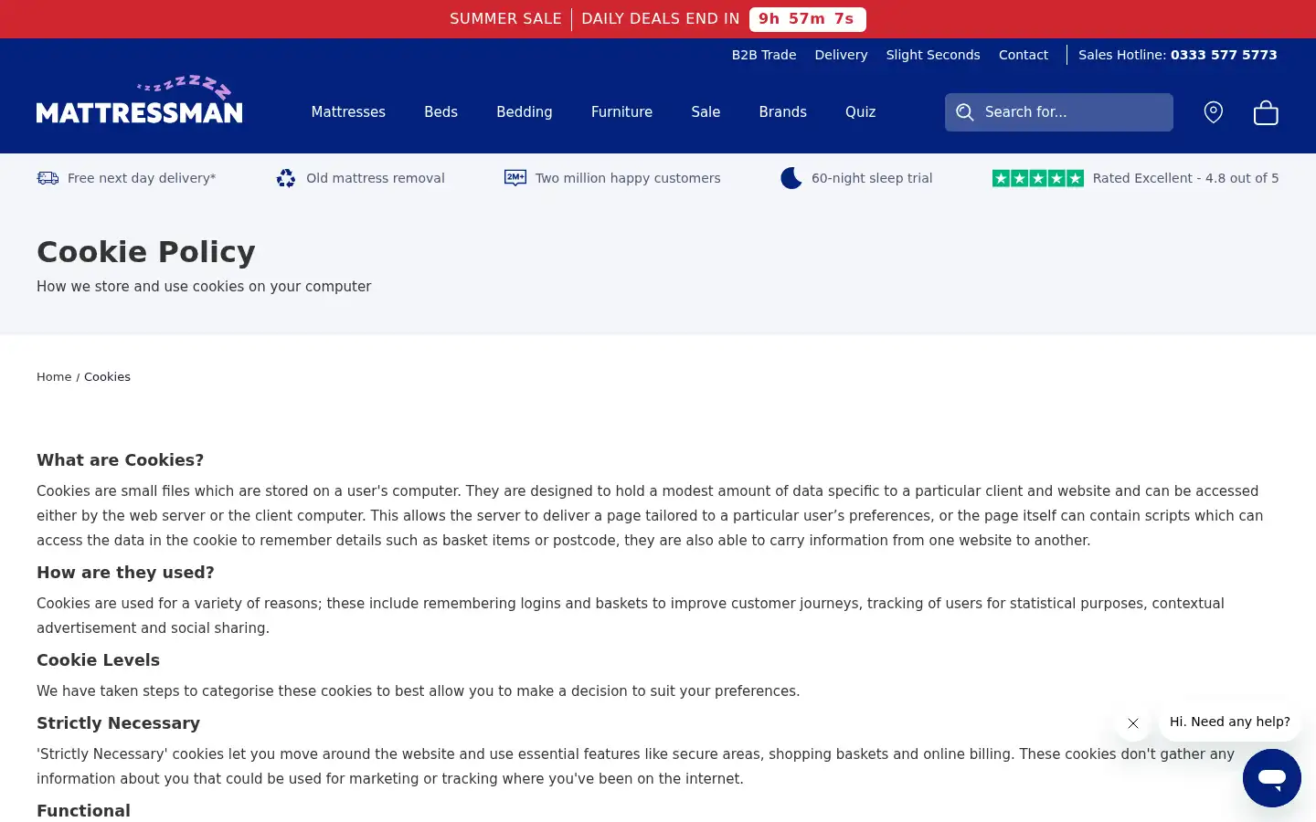 Screenshot of mattressman.co.uk
