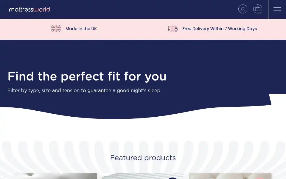 Screenshot of mattressworld.co.uk
