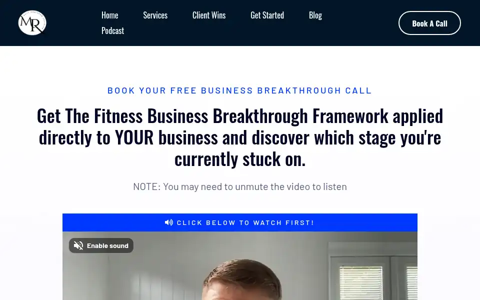 Screenshot of mattrobinsoncoaching.com