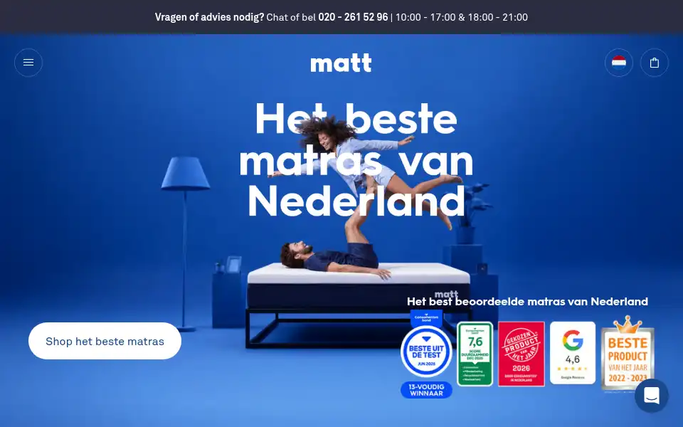 Screenshot of mattsleeps.com