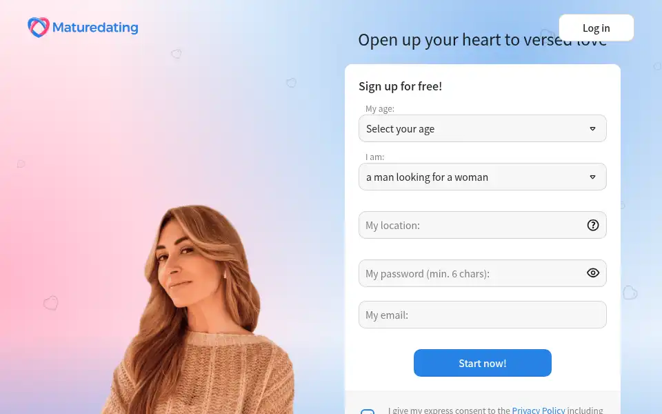 Screenshot of maturedating.com
