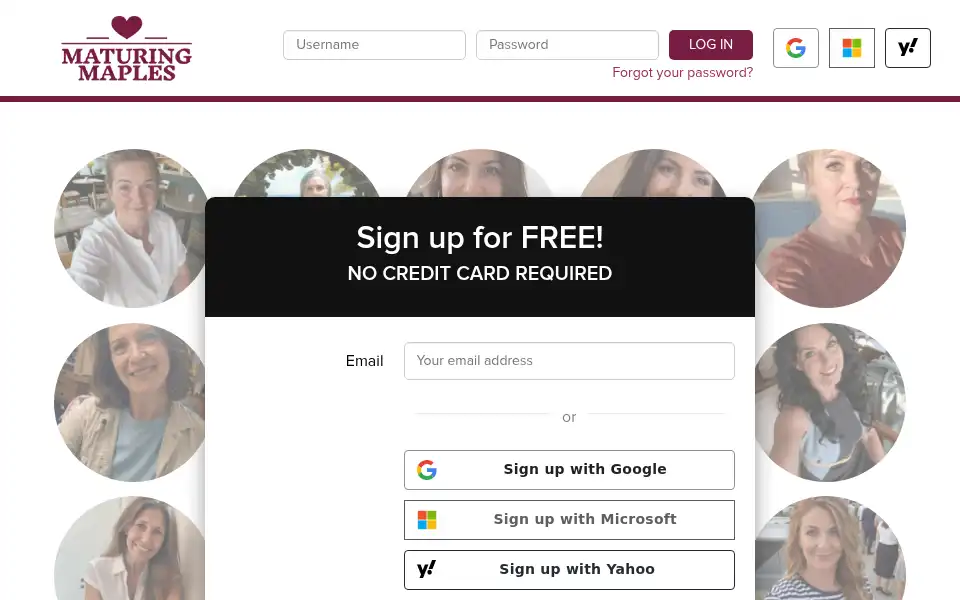 Screenshot of maturingmaples.com