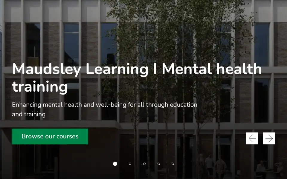 Screenshot of maudsleylearning.com