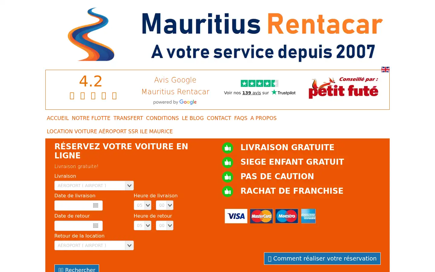 Screenshot of mauritius-rentacar.com