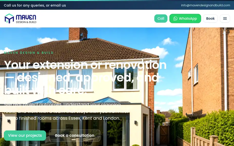 Screenshot of mavendesignandbuild.com
