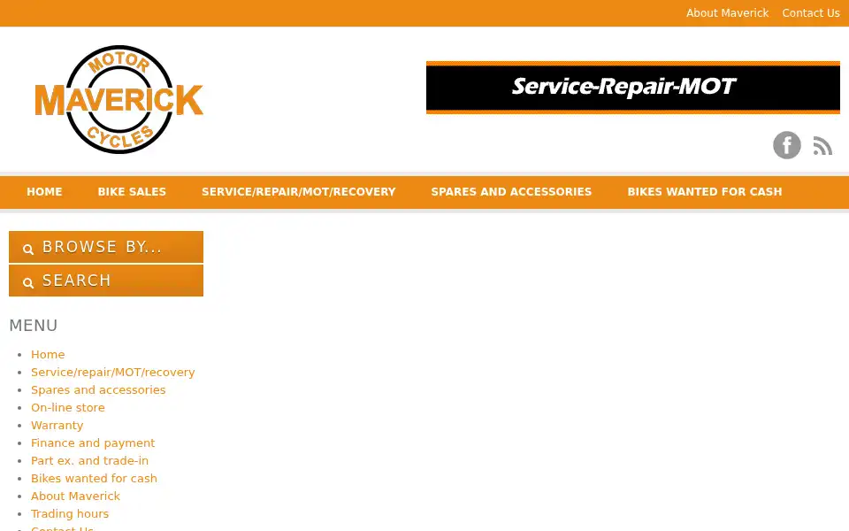 Screenshot of maverickmotorcycles.co.uk