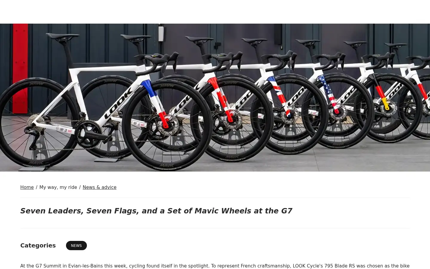 Screenshot of mavic.com