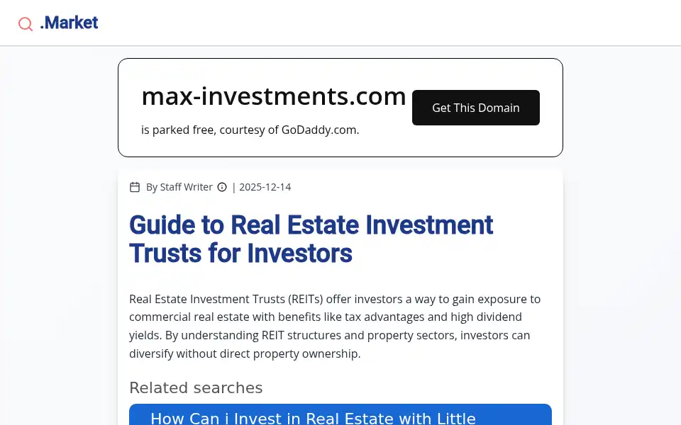 Screenshot of max-investments.com