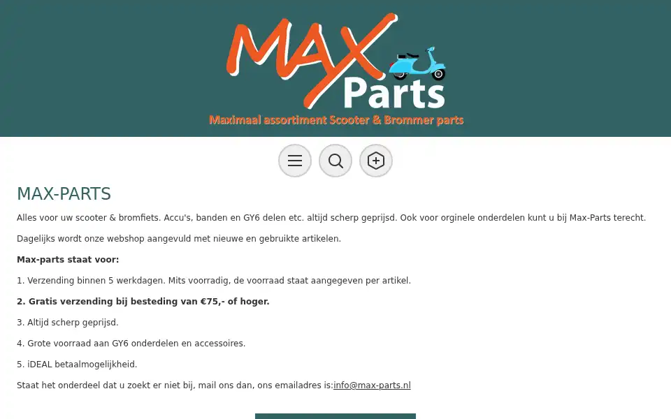 Screenshot of max-parts.nl