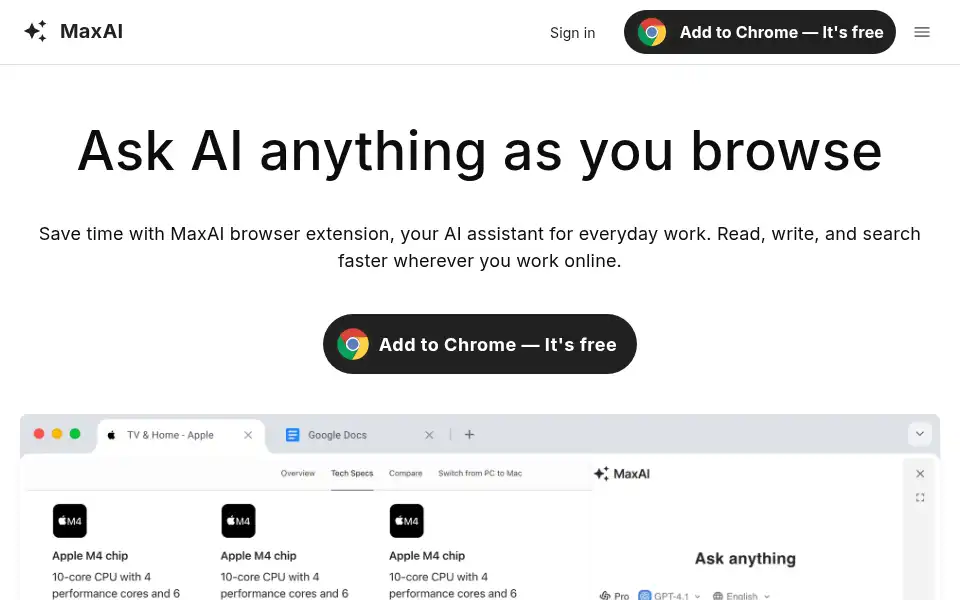 Screenshot of maxai.co