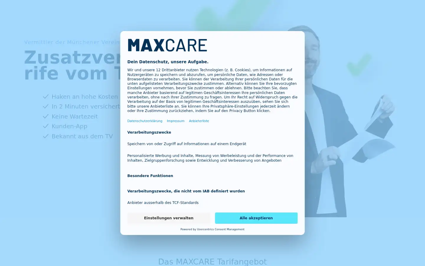 Screenshot of maxcare.de