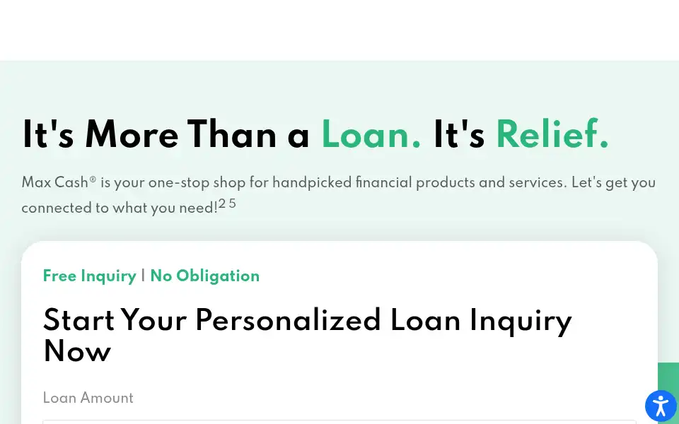 Screenshot of maxcash.com