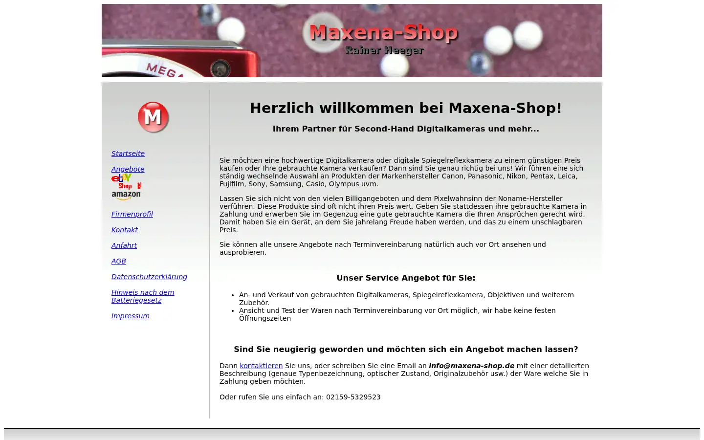 Screenshot of maxena-shop.de