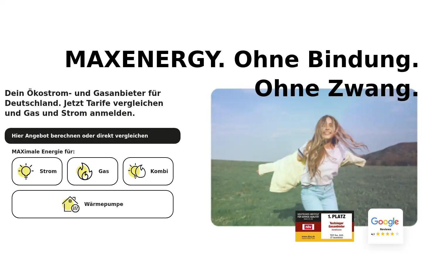 Screenshot of maxenergy.de