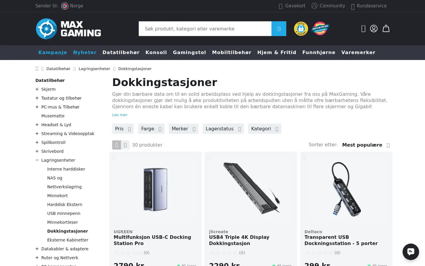 Screenshot of maxgaming.no