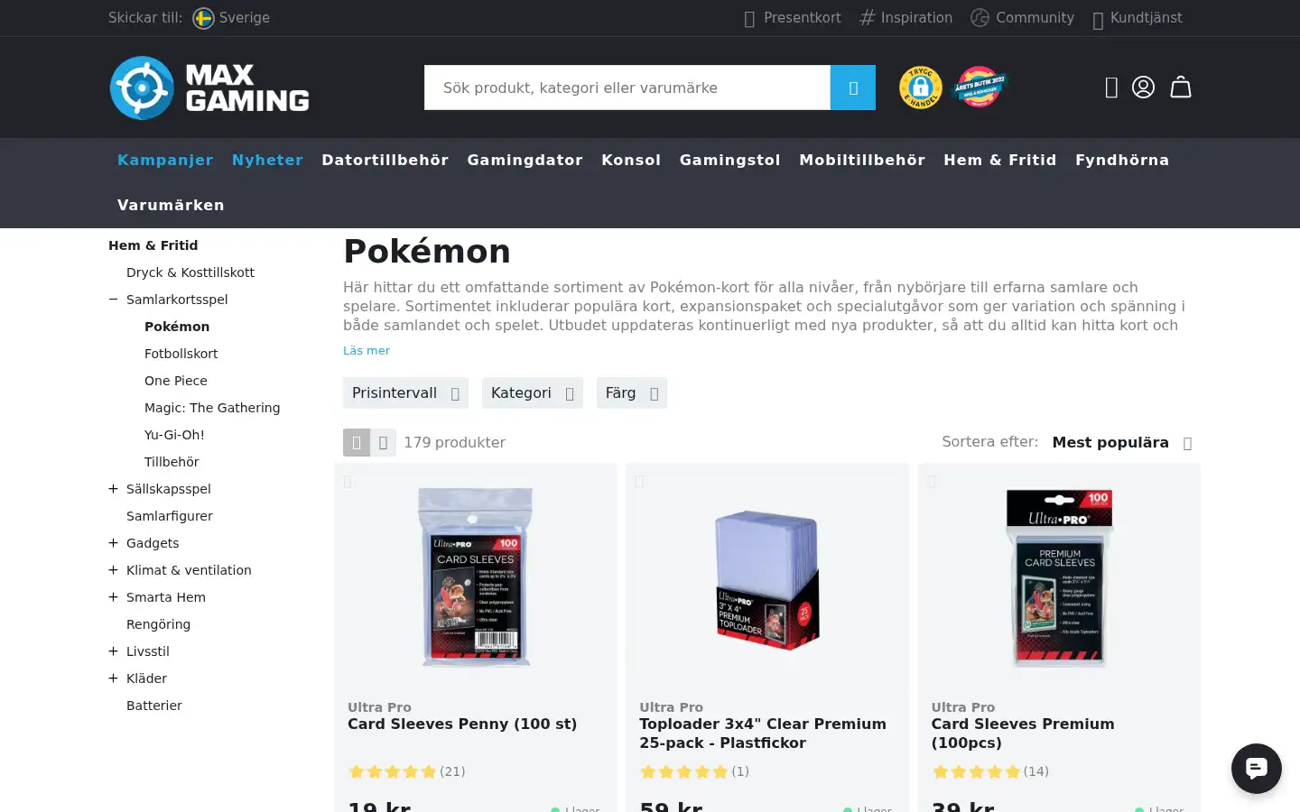 Screenshot of maxgaming.se