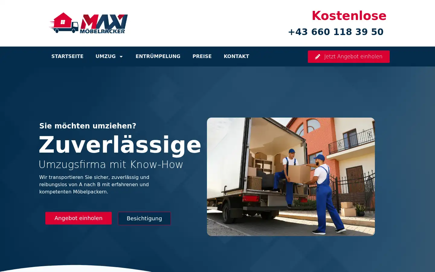 Screenshot of maxi-moebelpacker.at