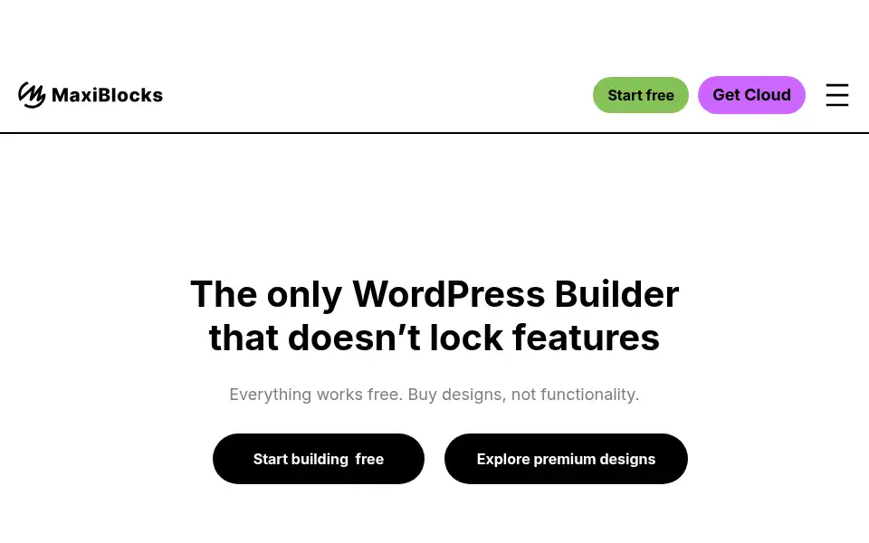 Screenshot of maxiblocks.com