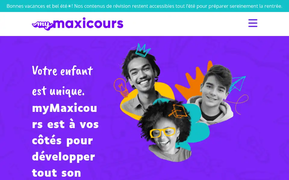 Screenshot of maxicours.com