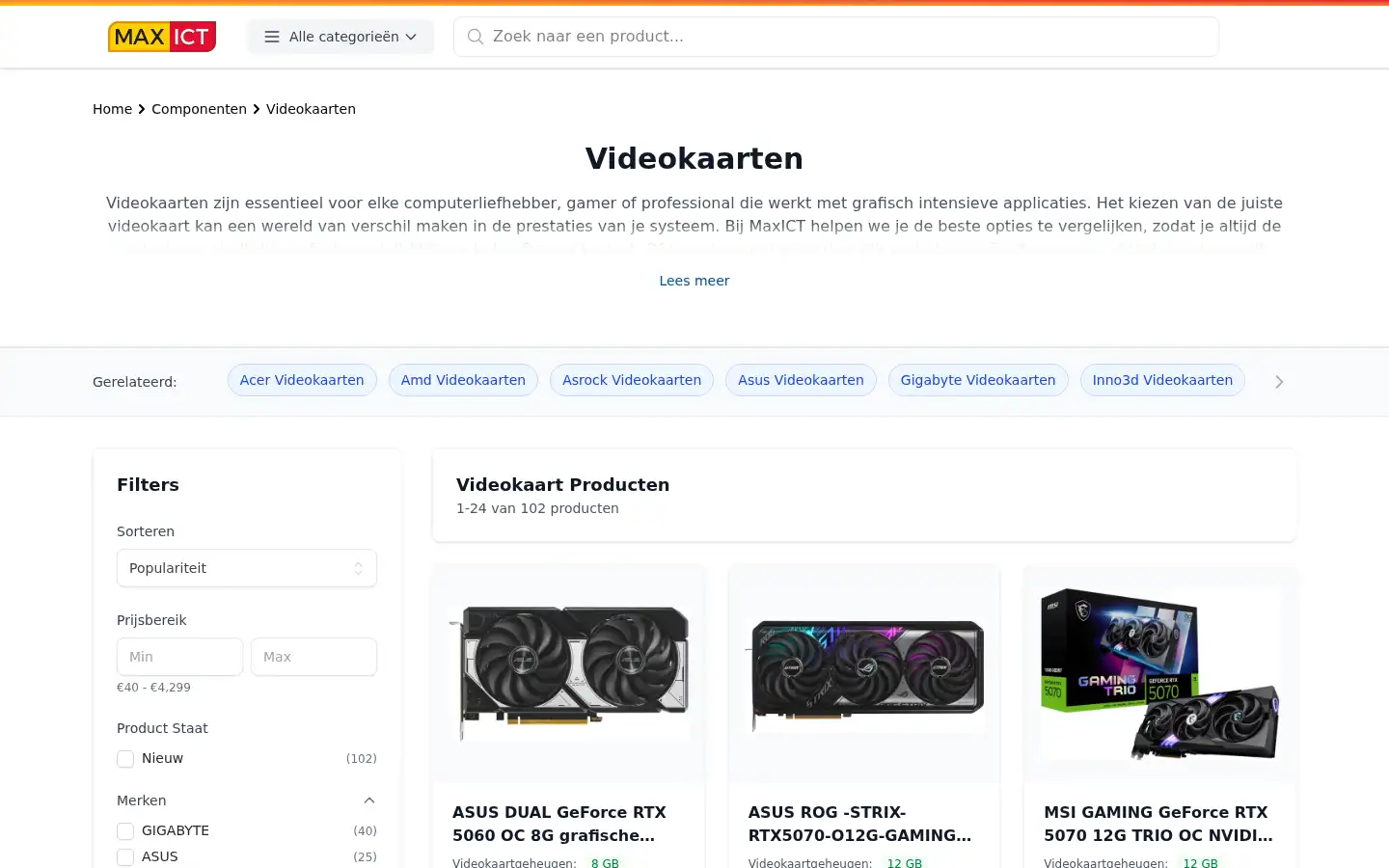 Screenshot of maxict.nl