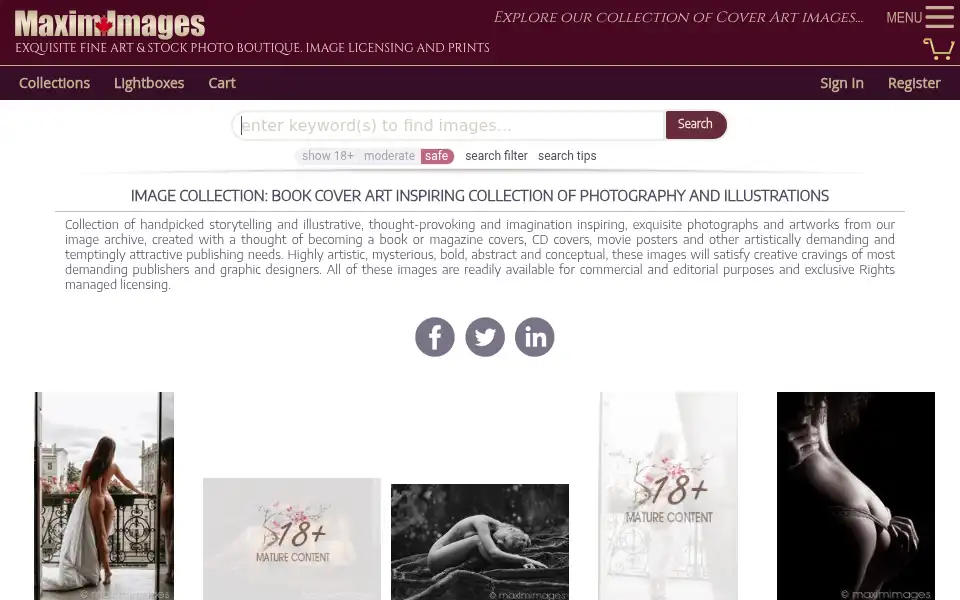 Screenshot of maximimages.com