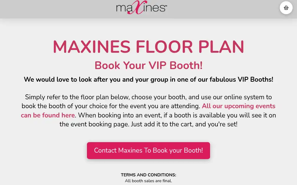 Screenshot of maxines.com.au