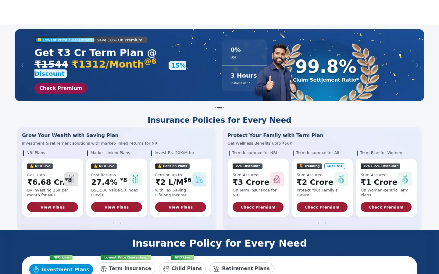 Screenshot of maxlifeinsurance.com