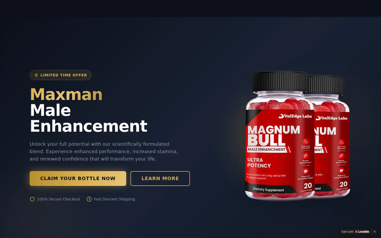 Screenshot of maxman-male.lovable.app