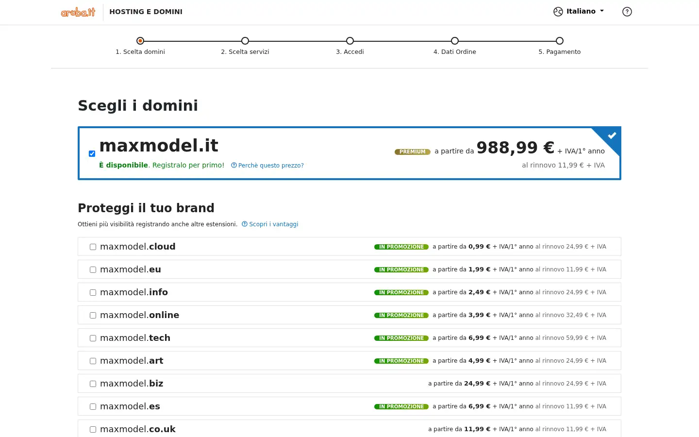 Screenshot of maxmodel.it