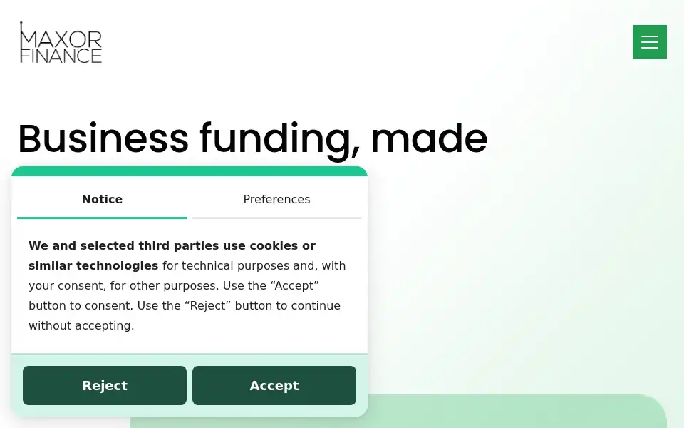 Screenshot of maxorfinance.com