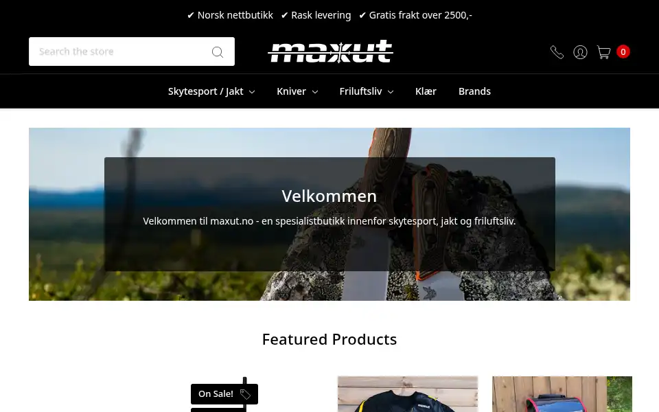 Screenshot of maxut.no