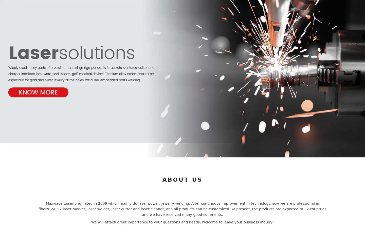 Screenshot of maxwavelaser.com