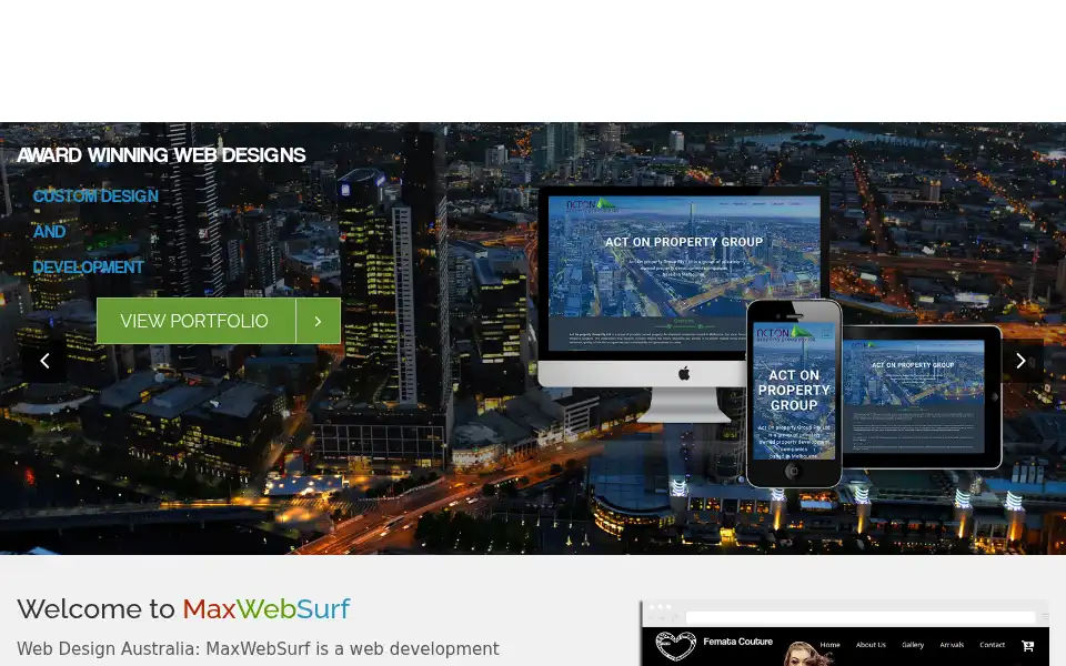 Screenshot of maxwebsurf.com.au