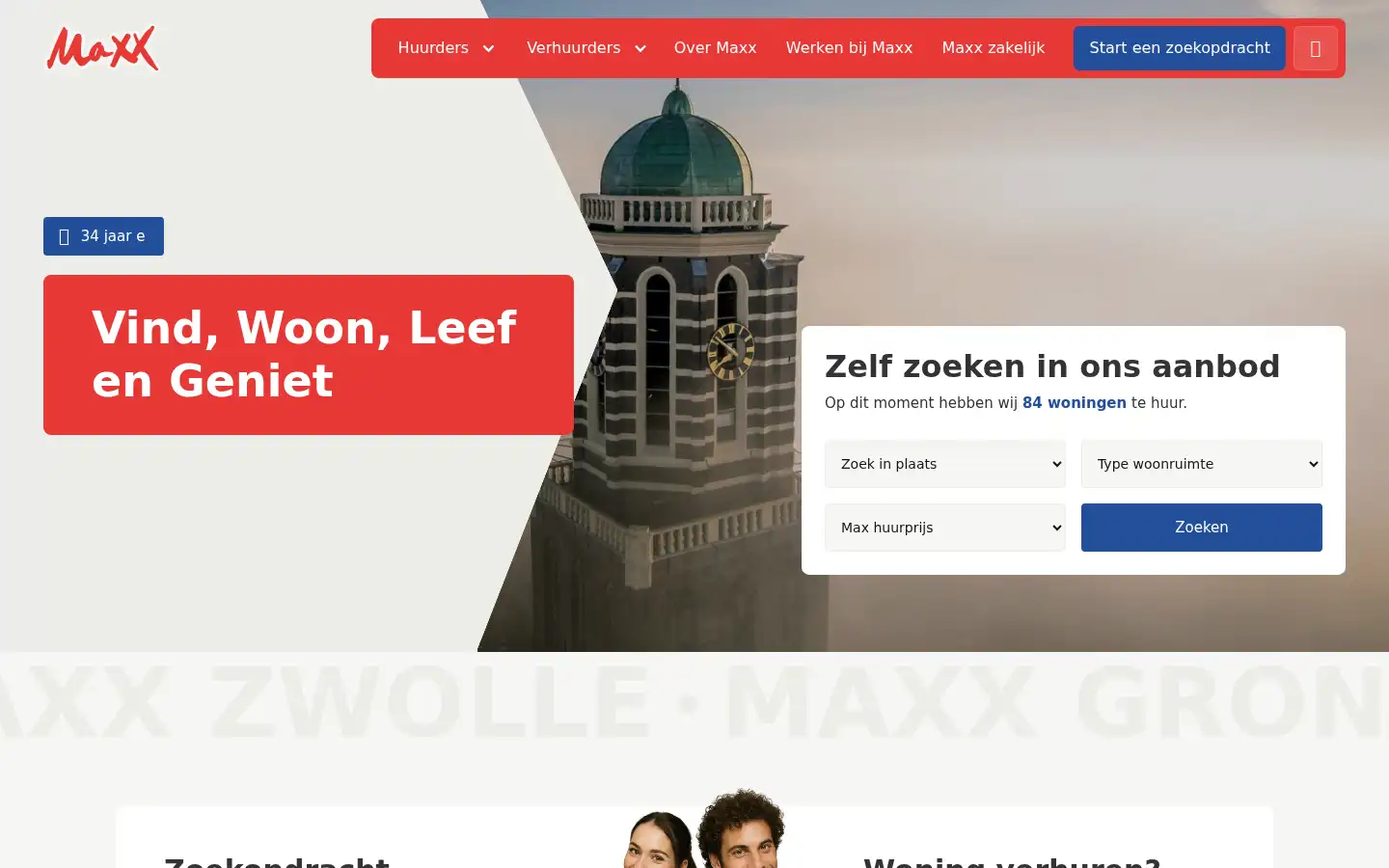 Screenshot of maxxhuren.nl