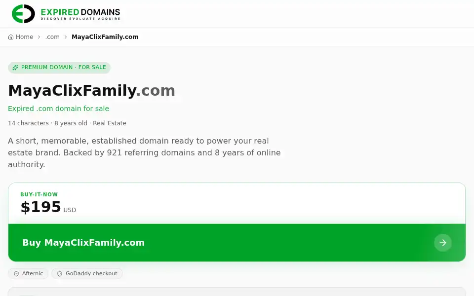 Screenshot of mayaclixfamily.com