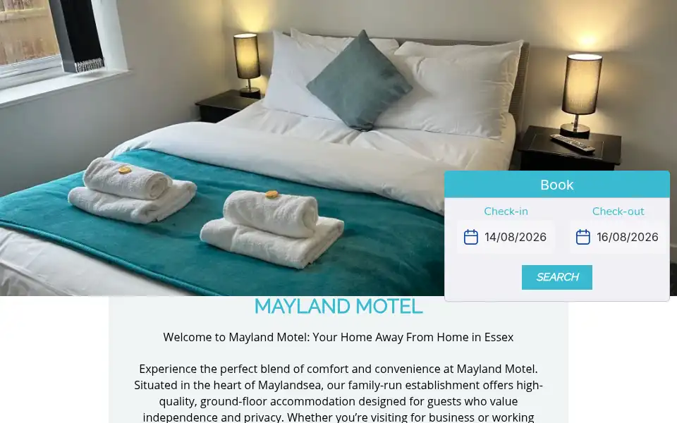 Screenshot of maylandmotel.co.uk
