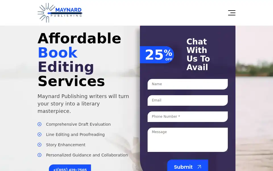 Screenshot of maynardpublishing.com