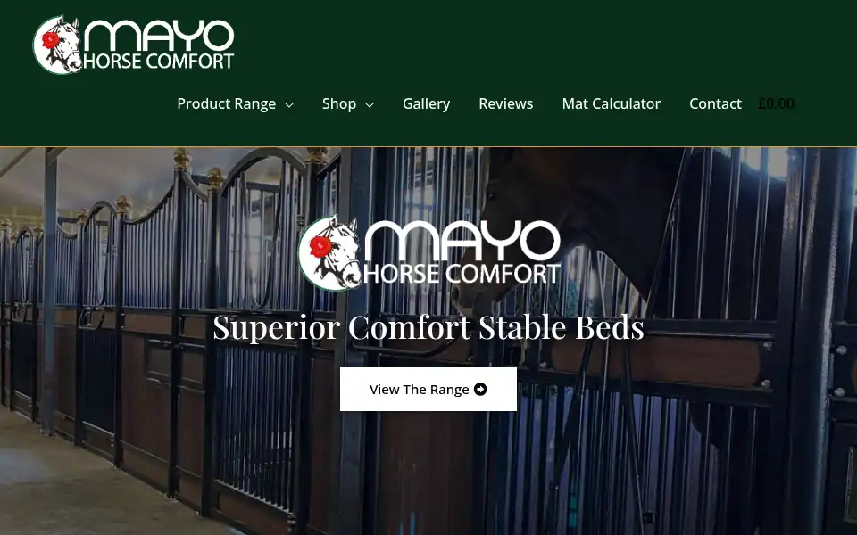 Screenshot of mayohorsecomfort.co.uk