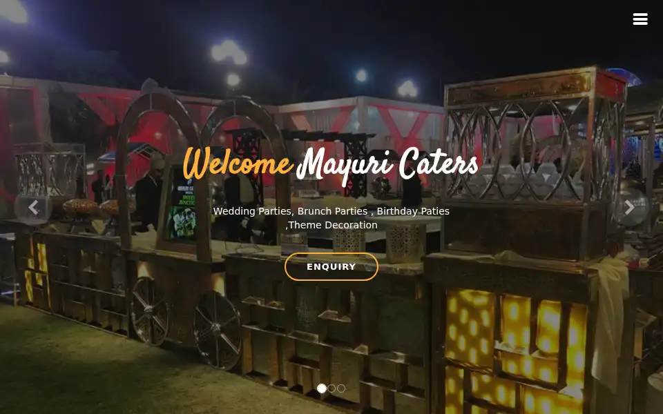 Screenshot of mayuricaters.in