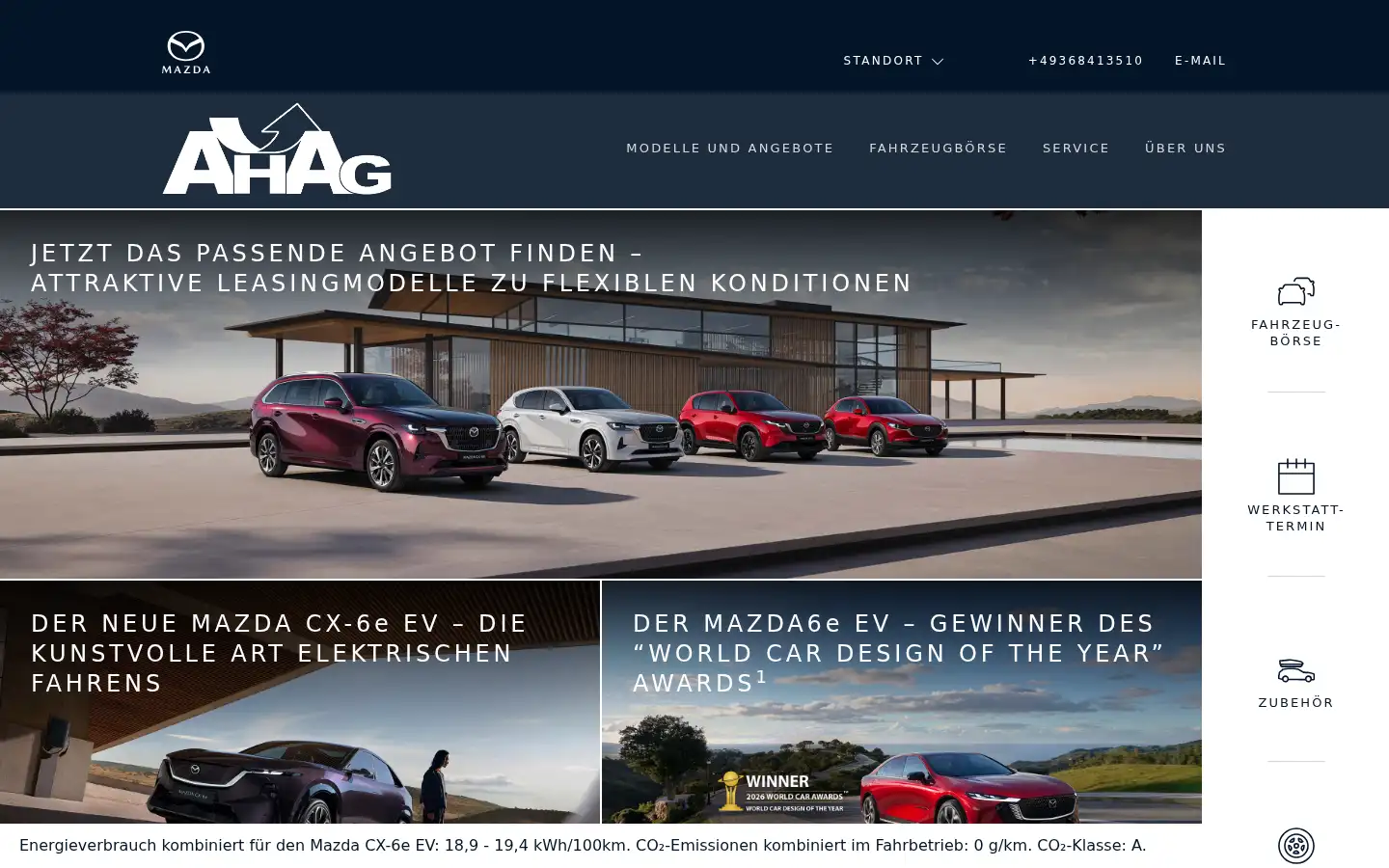 Screenshot of mazda-autohaus-ahag-schleusingen.de