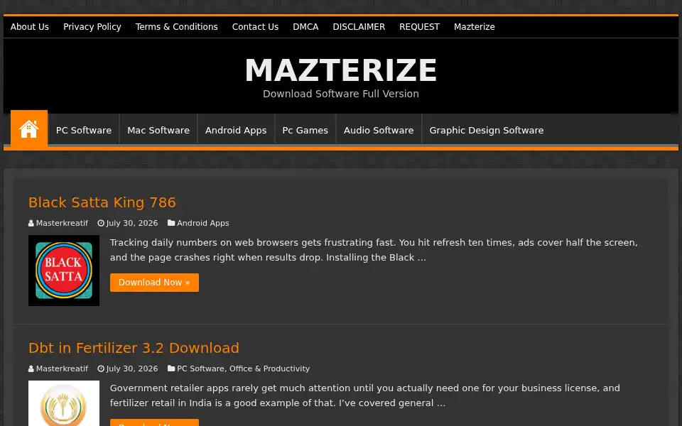 Screenshot of mazterize.net
