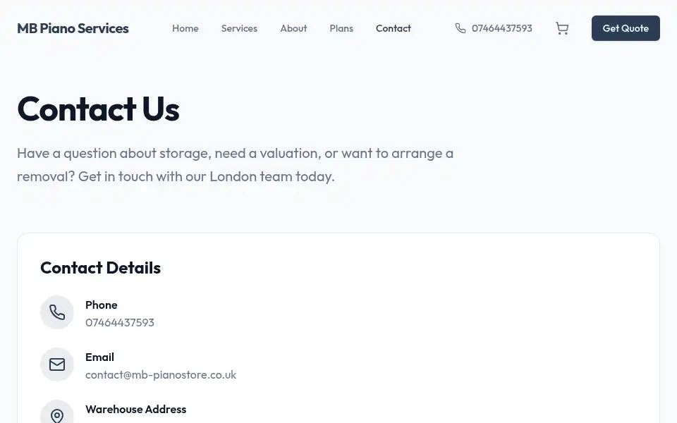Screenshot of mb-pianostore.co.uk